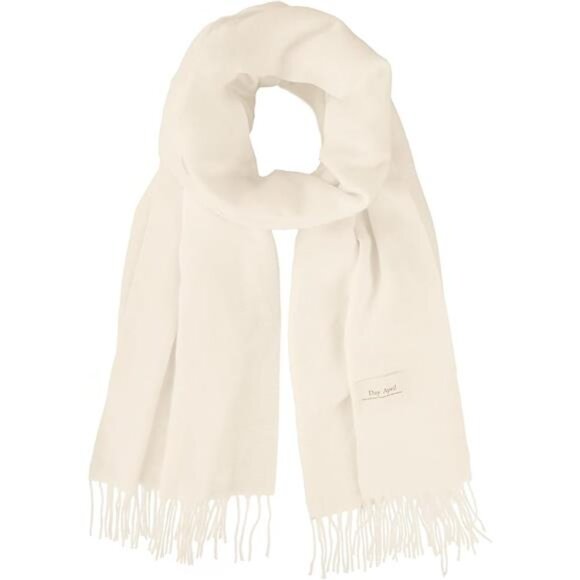 Unisex Classic Winter Scarf Warm Soft Cashmere Solid Color Fringe Wrap - Picture 8 of 8